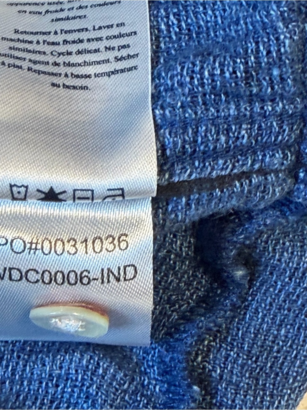 Faherty Dress XXL Isha Basketweave Indigo Blue 100% Linen Knit Pintuck Pockets - Picture 8 of 11